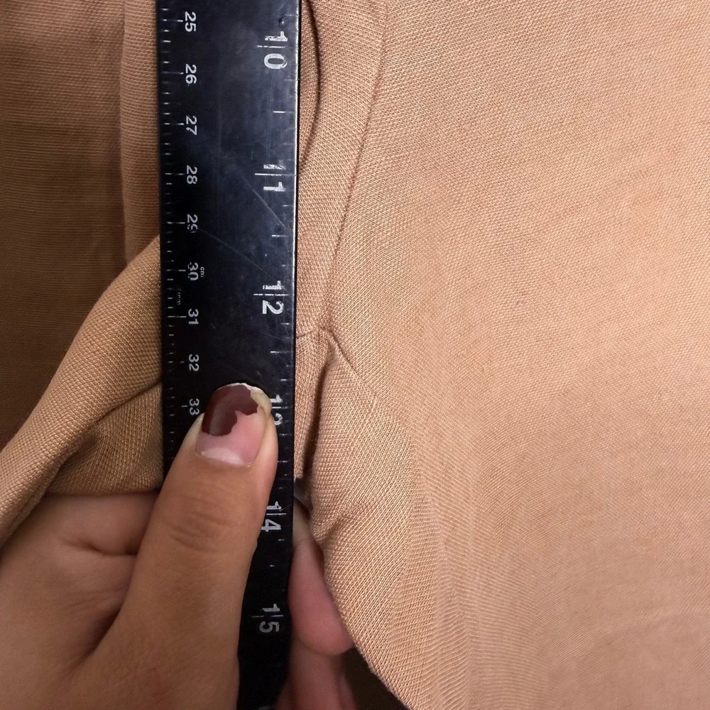 Wilfred Aritzia Linen Blend Wide Leg Pleated Trousers Brown Tan Size 4